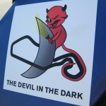 It's a devil with a flashlight.